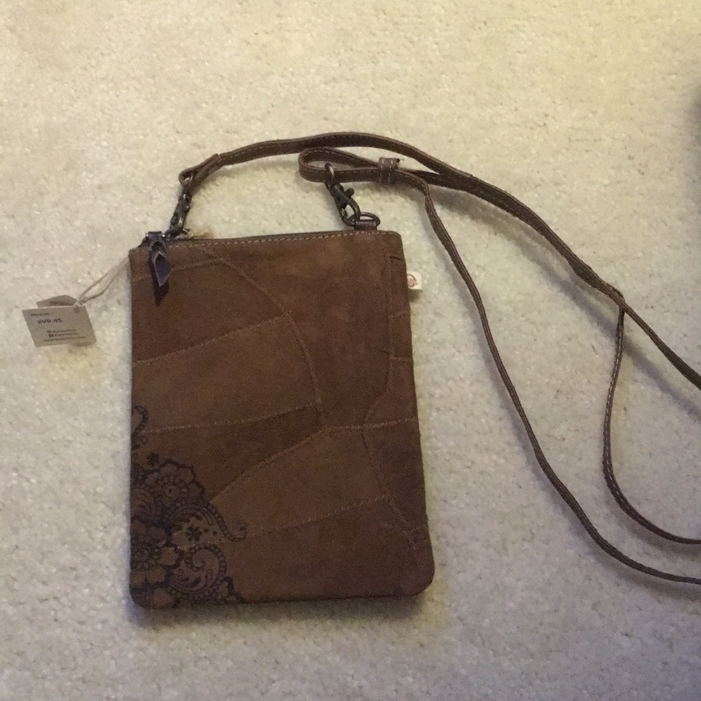 Brown suede satchel